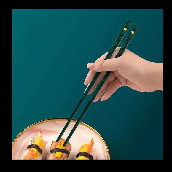 Chopsticks, 5 Pair, Reusable, Black, Nice Gift 🎁, NEW - Picture 5 of 5